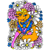 sexy fox with flower wall