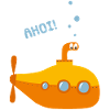 Unterwasser Comic U-Boot
