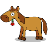 Pferd mit Blume - Comic
