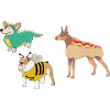 Hunde im Kostüm Hot Dog