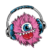 Monster mit Kopfhörer