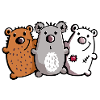 Bären Trio - Bärchen - Koala - Eisbär - Braunbär