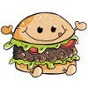 Delicious Kawaii Hamburger - Burger - Fast Food - Fun