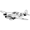 Jagdflugzeug / Kampfflieger Warhawk 02_weiß