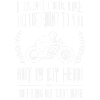 Lustiger Motorradfahrer mit Spruch