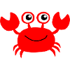 Rote kleine Krabbe