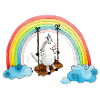 Schaukelndes Einhorn Regenbogen