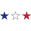France three stars in blue-white-red