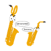 Personified baritone saxophone.