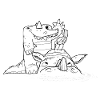 Krokodil, Nielpferd und Spatz