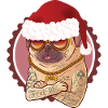 Pug dog christmas