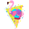 80s Style Flamingo