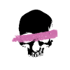 noir rose crâne