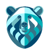 Bear abstract blue white
