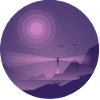 Lighthouse at night Purple light