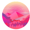 Mountains pyramid sun forest