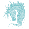 Horses Head Zentangle Turquoise