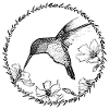 Hummingbird flowers circle