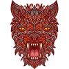 Wolf made of ornaments
