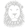 lion mane art design label lion writing graphic
