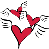 flying hearts love