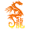 Fire Dragon with Chinese characters