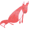 Animal mignon renard aquarelle rouge
