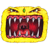 Monster with teeth yellow