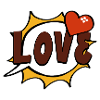 Love pop art speech bubble