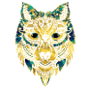Tribal Wolf - Gold and Marble Decorated