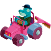 Hippo in a tractor