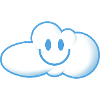 Little cute laughing clouds