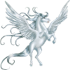 Pegasus with spread wings