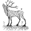 Forest deer in black