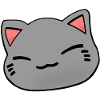 Nemuri Neko, sleeping cat, gray