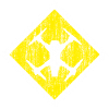 signe frais de drones sous forme Karo sur un fond jaune