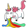 Puking unicorn rainbow