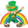 Dancing Leprechaun Dabbing Rainbow