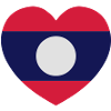 Lao / Laos Heart Flag Silhouette