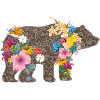 A bear with flowers