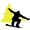 snowboarder trees