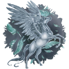 Pegasus with "Stain" background