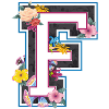 Letter F in varsity style