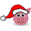 pig_face_pink_with_santa_hat_cartoon