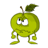 Grim green apple face