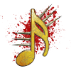 Musical note with spikes