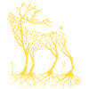 Forest deer in yellow