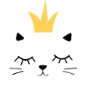 chat blanc avec couronne