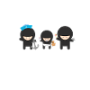 Ninja Buddies Funny Design