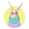 Hase mit Schal